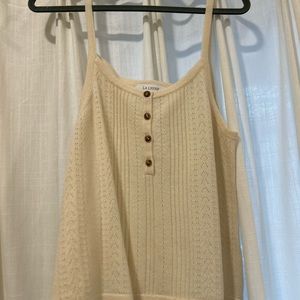 La Ligne pointelle cashmere tank